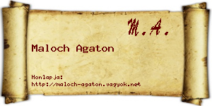 Maloch Agaton névjegykártya